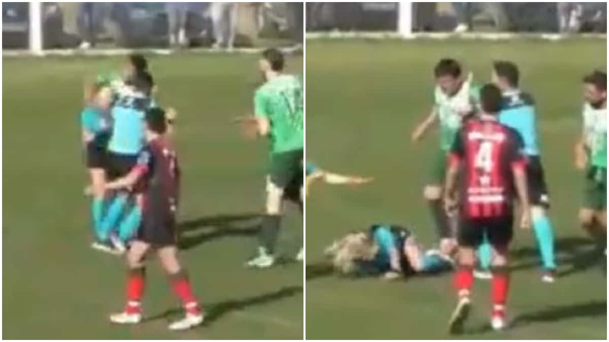 Video: brutal agresión a una referí en un partido de liga regional