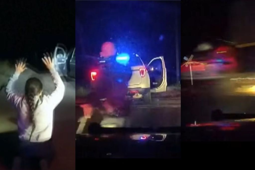 Videos: tren embiste a una patrulla con una mujer detenida en el asiento de atrás