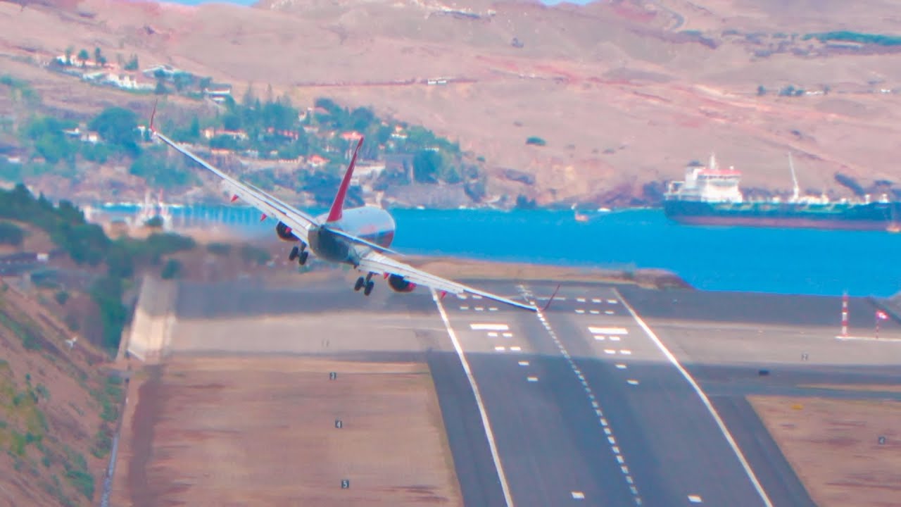 Video: un avión aterriza de costado entre vientos cruzados en Portugal