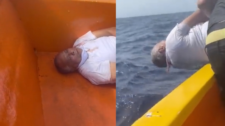 Video: tiran al mar atado de pies y manos a narco venezolano en República Dominicana