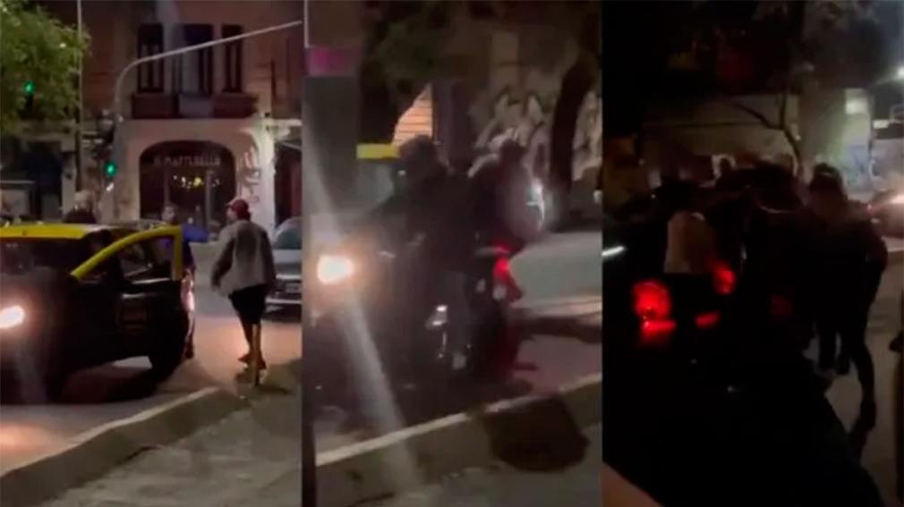 Video: una pelea entre dos taxistas provocó una violentísima escena en Palermo