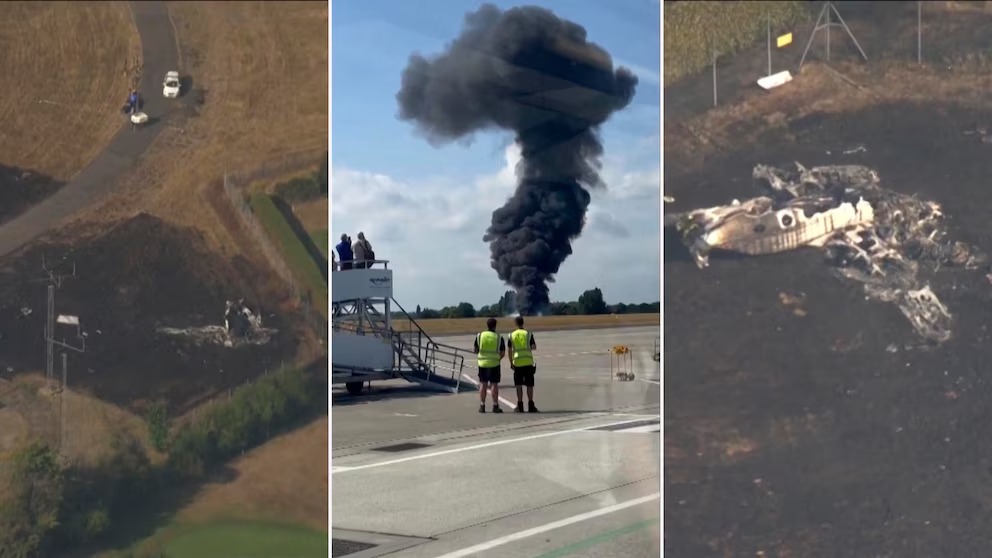 Un avión se estrelló al despegar en el aeropuerto de Southend de Londres